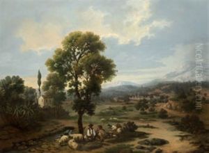 Paisaje Con Pastores Y Rebano