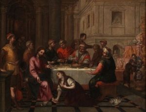 Cristo Y La Magdalena En Casa De Simon by Juan De Sevilla Romero Y Escalante