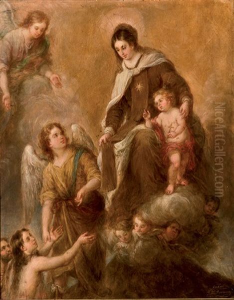 Virgen Con El Nino Y Angeles - view 1
