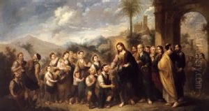 Jesus Curando A Los Ciegos by Jose Maria Romero y Lopez