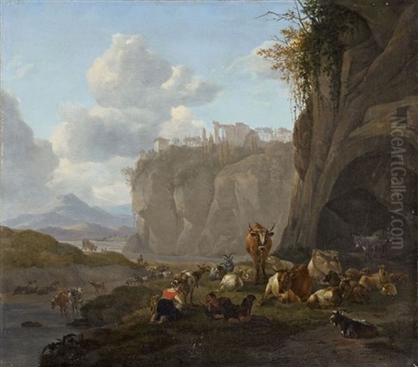 Southern Landscape With Shepherds - view 1