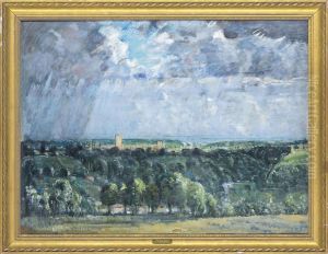 A Cathedral In An Extensive Landscape by Alfred Edward Borthwick