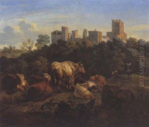 Hirt Und Herde In Einer Sudlichen Landschaft by Willem Romeyn