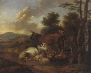 Hirt Mit Herde In Der Campagna by Willem Romeyn