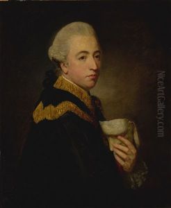 Portrait Of A Man Holding A Mask