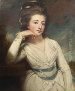 Portrait Of Elizabeth Burgoyne, Half-length, In A White Dress Portrait Of Elizabeth Burgoyne, Half-length, In A White Dress
