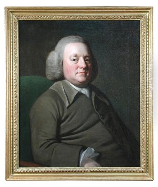 Portrait Of A Gentleman In A Green Jacket And White Stock - view 1