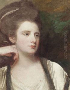 Portrait Of A Lady, Bust-length, In A White Dress