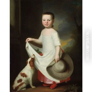 Girl With A Dog, Holding A Bonnet, With Cherries In Her Apron
