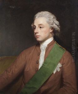 Portrait Of Frederick Howard, 5th Earl Of Carlisle (1748-1825), Half-length, Wearing A Brown Coat And The Green Sash And Star Of The Order Of The Thistle by George Romney
