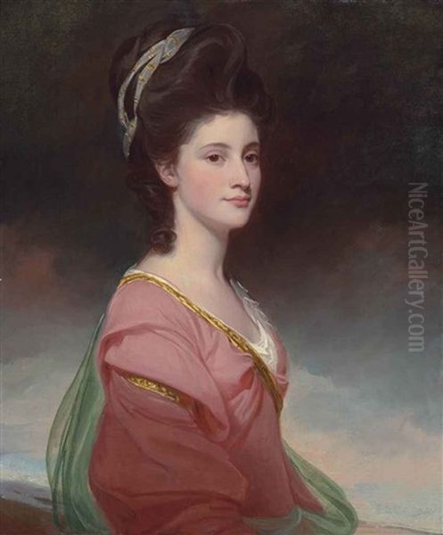 Portrait Of Elizabeth Ramus (1751-1848), Daughter Of Nicholas Ramus And Subsequently Wife Of Baron De Nougal, Half-length, In A Pink Dress... - view 1