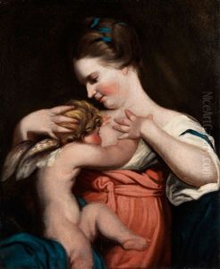Junge Mutter Mit Kind Als Amorknablein by George Romney