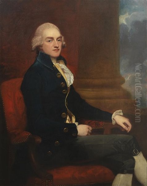 Portrait Of Stratford Canning (1786-1880), Three-quarter Length, Seated, In A Blue Coat - view 1