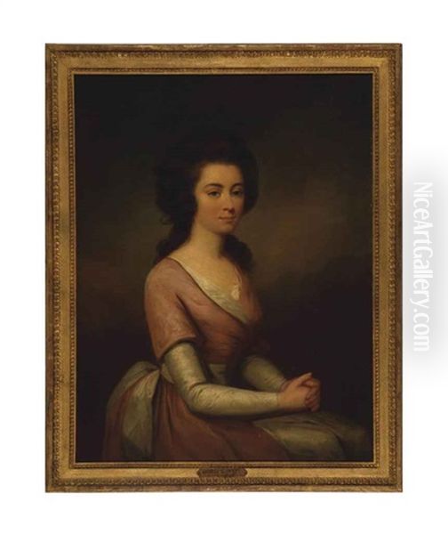 Portrait Of A Lady, Seated, Half-length, In A Pink Dress - view 1