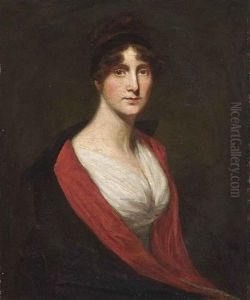 Portrait Of A Lady (hannah Penrice (1760-1829)?) In A Black And Red Coat