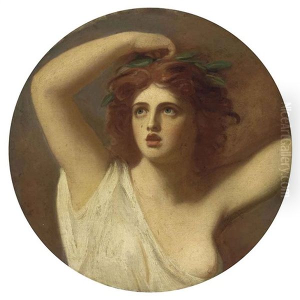 Portrait Of Lady Emma Hamilton, As Cassandra, In A White Robe, A Laurel Wreath Crowning Her Head - view 1
