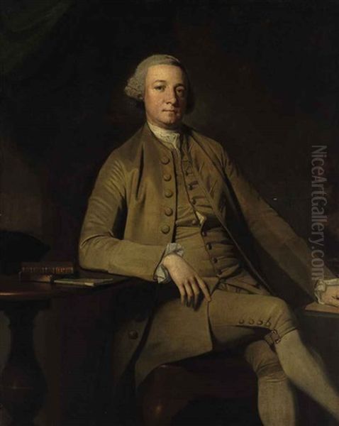 Portrait Of A Gentleman Seated, A Table Beside Him - view 1