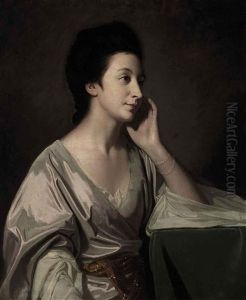 Portrait Of Mrs John Gathorne In A Silver Gown, Her Left Elbow Resting On A Table Portrait Of Mrs John Gathorne In A Silver Gown, Her Left Elbow Resting On A Table