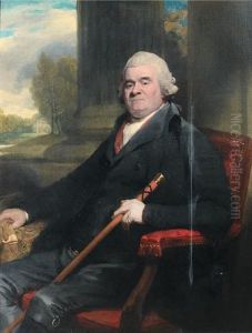 Portrait Of Sir Benjamin Truman In A Black Coat, Seated In A Loggia