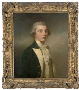 Portrait Of A Gentleman In A Blue Coat And Cream Waistcoat