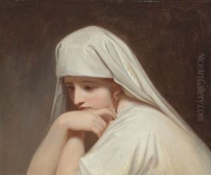 Portrait Of Emma, Lady Hamilton, As Contemplation by George Romney