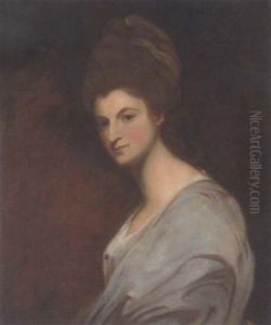 Portrait Of Elizabeth, Countess Of Craven, In A Grey Shawl by George Romney