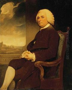 Portrait Of Michael Russell With Dover Castle Beyond by George Romney