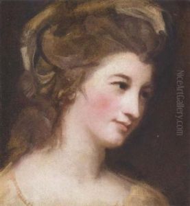 Portrait Of A Lady (miss Emily Bertie, Known As Emily Pott?) Wearing A Cream Dress
