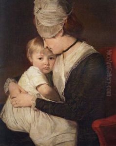 Portrait Of Mrs. Anne Carwardine And Her Eldest Son, Thomas by George Romney