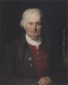 Portrait Of A Gentleman In A Red Shirt And Grey Coat Portrait Of A Gentleman In A Red Shirt And Grey Coat