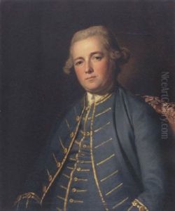 Portrait Of John Gathorne Wearing A Blue Coat And Vest With Gold Trim