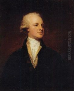 Portrait Of A Gentleman (abraham Hume) With A White Cravatte, Yellow Shirt And Blue Coat