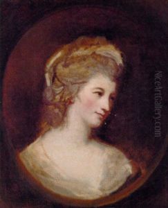 Portrait Of A Lady In A White Dress by George Romney