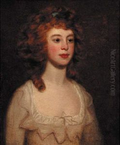 Portrait Of A Lady In A Cream Dress, Looking To Her Left