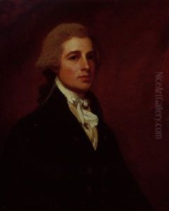 Portrait Of A Gentleman Wearing A Blue Coat And White Stock Portrait Of A Gentleman Wearing A Blue Coat And White Stock