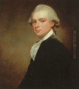 Portrait Of Henry Russell Wearing A Dark Grey Velvet Coat, A White Collar And Jabot