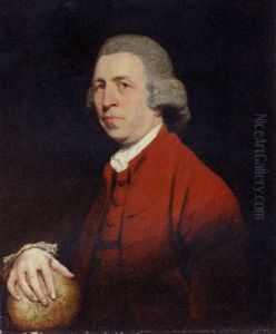 Portrait Of Dr. Barkley, His Right Hand Resting On A Globe