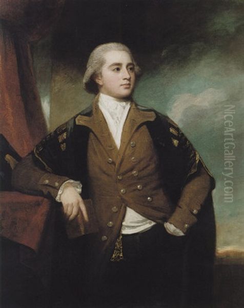 Portrait Of A Gentleman, (thomas Cherbury Bligh ?), Wearing A Brown Coat And Academic Robes With A Book In His Left Hand - view 1