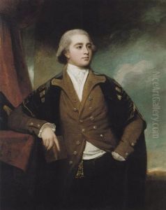 Portrait Of A Gentleman, (thomas Cherbury Bligh ?), Wearing A Brown Coat And Academic Robes With A Book In His Left Hand by George Romney