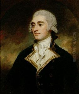 Portrait Of A Gentleman Wearing A Naval Uniform by George Romney