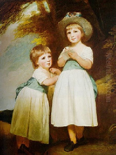 Portrait Of Two Children In A Landscape - view 1
