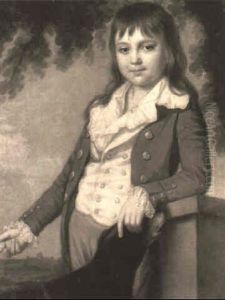 Portrait Of A Boy Leaning On A Pillar With His Dog Beside Him Portrait Of A Boy Leaning On A Pillar With His Dog Beside Him