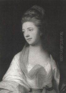 Portrait Of A Lady, Wearing A White Dress by George Romney