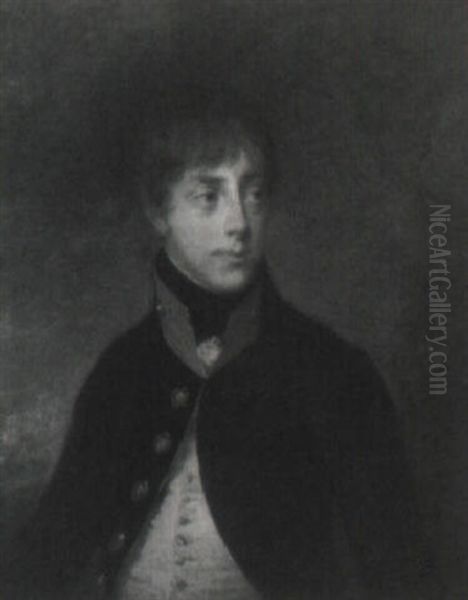 Portrait Of A Naval Cadet Before A Landscape - view 1