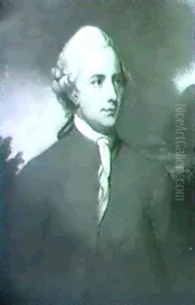 Portrait Of A Gentleman, Half Length, Wearing A Red Coat Andwaistcoat - view 1