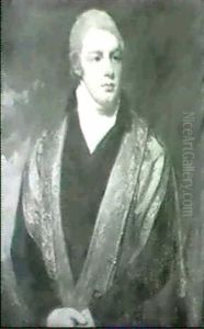 Portrait Of A Scholar, Standing Half Length, A Landscape    Beyond