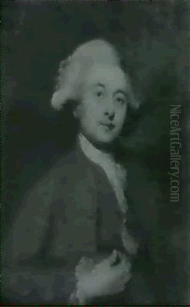 Portrait Of A Gentleman, Half Length In A Brown Waistcoat And Jacket With A White Lingerie Shirt - view 1