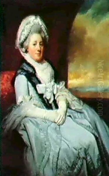 Portrait Of Mrs. Dorothy Uppleby, Seated Three-quarter Length, Wearing A White Dress And Bonnet With A Black Shawl - view 1