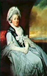 Portrait Of Mrs. Dorothy Uppleby, Seated Three-quarter      Length, Wearing A White Dress And Bonnet With A Black Shawl