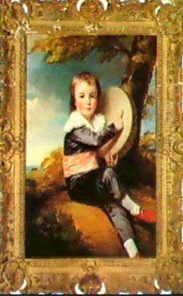 Portrait Of A Little Boy, Thought To Be Master Murray,      Seated Almost Full Length, In A Mauve Suit] - view 1